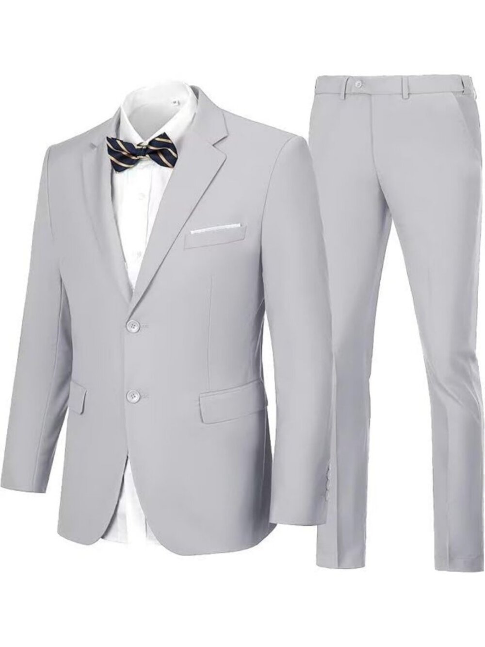 Slim Fit Men's 2-Piece Suit Jacket & Pants Set for Wedding, Prom, Business
